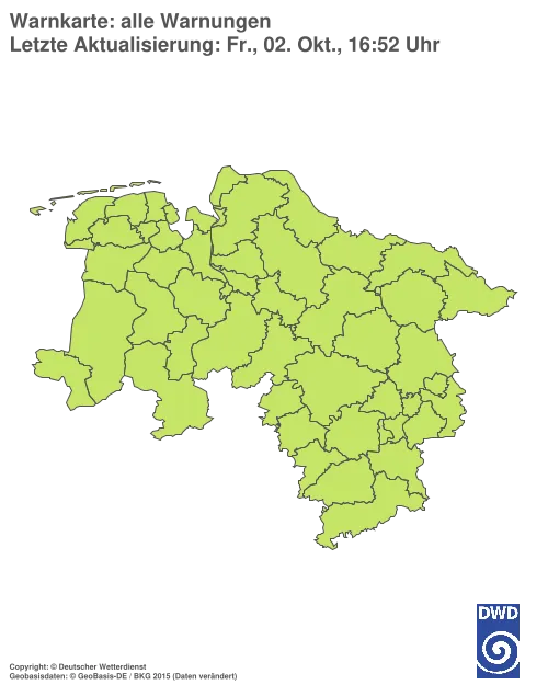 Aktuelle Wetterwarnungen für  Hildesheim